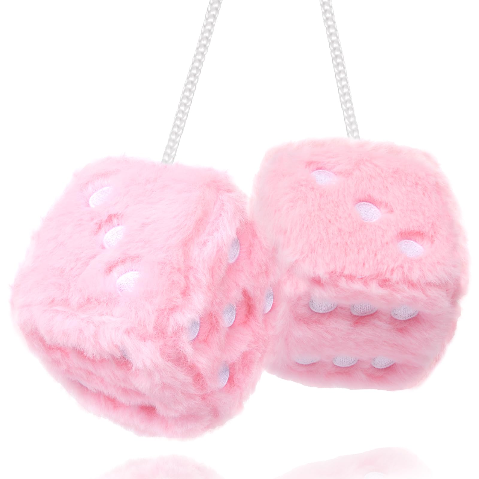 Amazon.com: YGMONER Pink Fuzzy Dice for Car Rear View Mirror, Pair