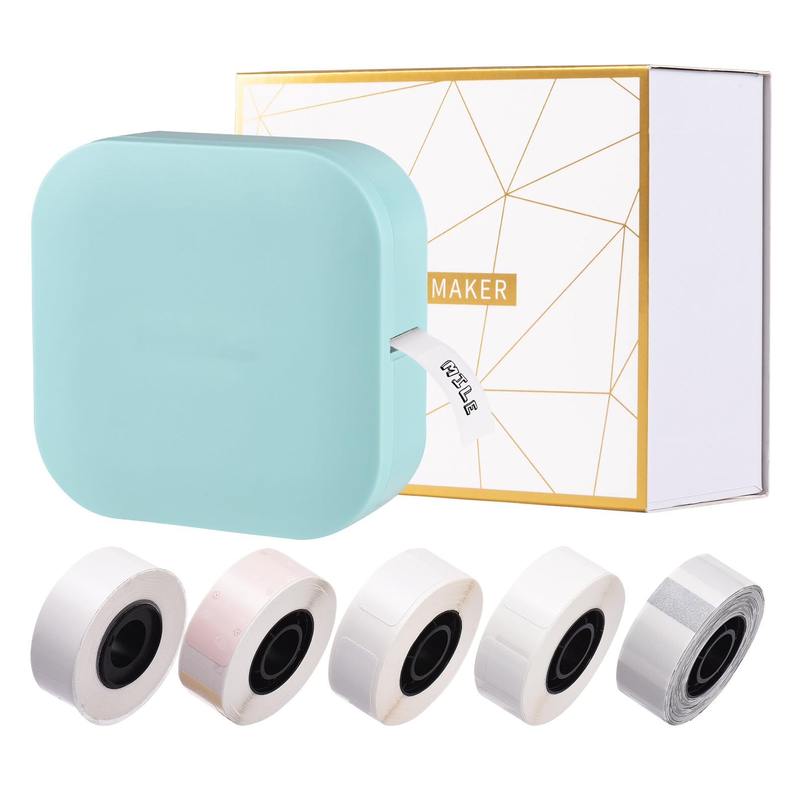 Q30 Label Maker Machine ni Pocket Thermal Label Printer All in One BT Connect Adhesive Tag DIY Date Journal Study Sticker Labeling Machine with 5pcs Label Rolls Compatible with iOS Android for