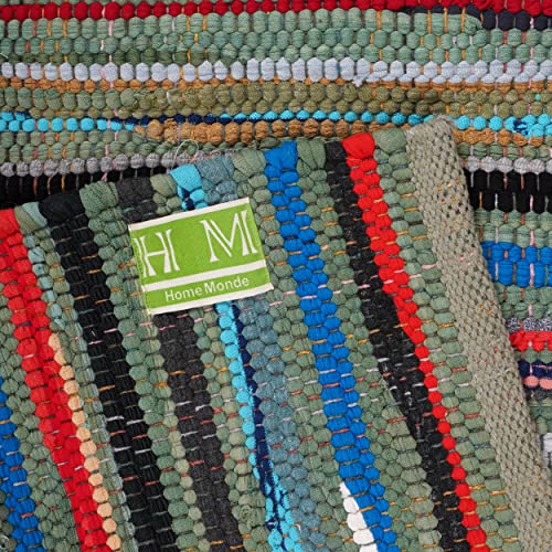 Homemonde Eco-Friendly Recycled Door 2X6 Ft Runner Rugs Colorful Chindi Bohemian Carpet For Hall Way, Kitchen #TOP6