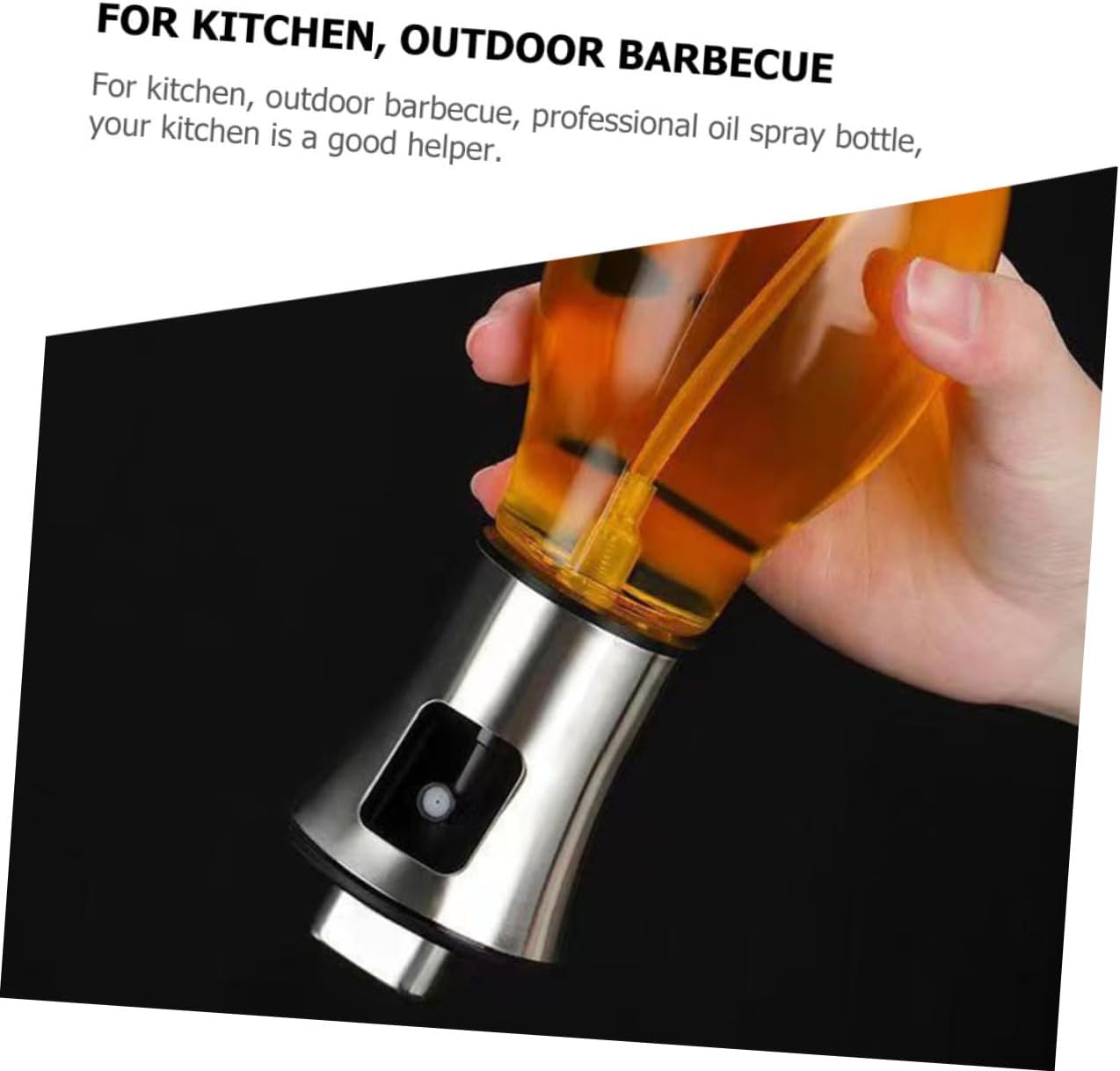 VOSAREA Stainless Steel Oil Sprayer Set 2pcs Kitchen Oil Dispenser Press Type Function for Cooking and BBQ Leak-Proof and Easy to Use