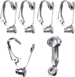 20 Pieces (10 Pairs) Stainless Steel Clip-on Earrings Converter Components with Post for Non-Pierced Ears DIY Earring - Turn Posts Into Clip-Ons