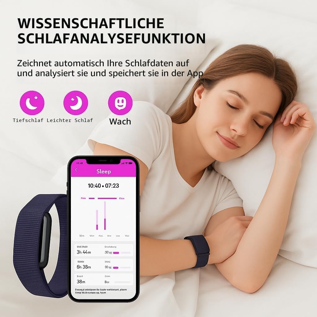 Fitness Armband ohne Display, Smart Band Damen Herren mit GPS, Pulsmesser, SpO2, Akku +1 Monat Laufzeit, Schrittzahler, Schlafmonitor, Benachrichtigungen, IP68 Wasserdicht, Aktivitatstracker i