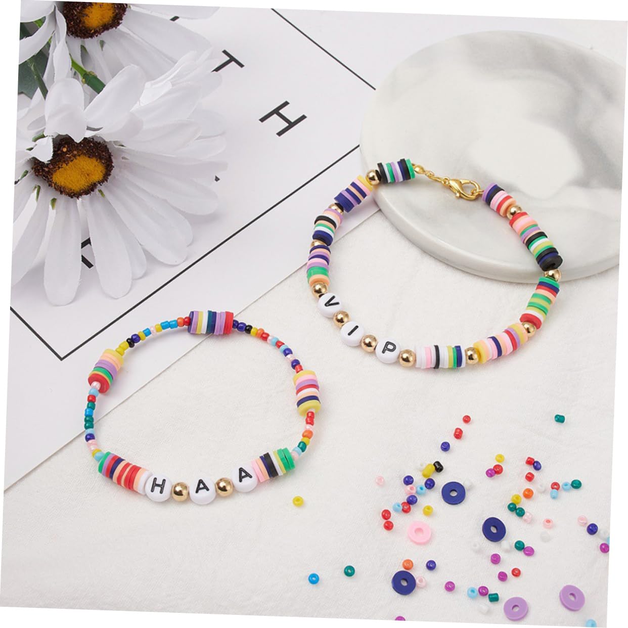 DOITOOL Kit De Cuentas Redondas Cuentas Sueltas De Colores Para Manualidades y Bisutería