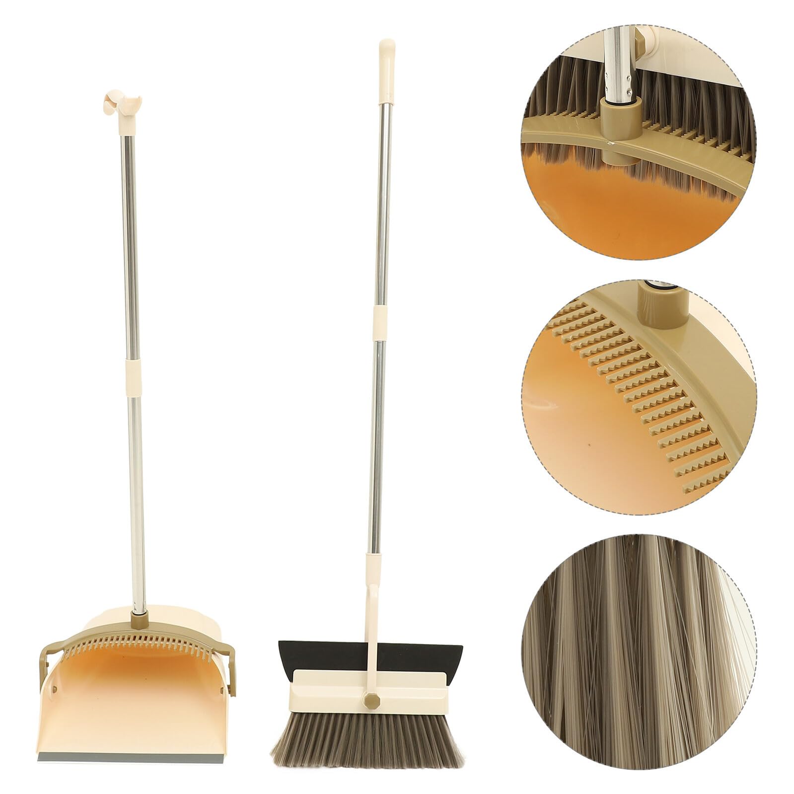 TOYANDONA Set Scopa e Paletta Kit Completo Facile da Usare Manico in Plastico e Metallo per Pulizia Casa e Bagno, per Pavimenti e Cortile