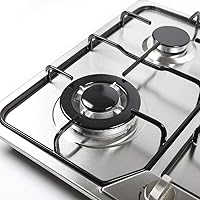 Vista 7 de Estufa de gas integrada de 4 quemadores, estufa de gas, estufa de gas portátil de acero inoxidable GLP/NG, rejilla de hierro fundido de doble