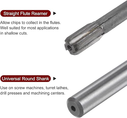 Miniatura 4 de HARFINGTON Chucking Escariador 0.394 in H7 punta de carburo flautas rectas máquina de torno de vástago redondo Fresa