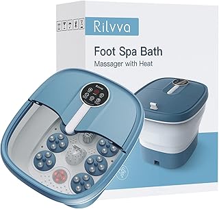 Sponsored Ad - Motorized Foot Spa with Heat, Bubbles and Massage, Rilvva Collapsible Foot Bath Includes Remote Control, Pe...