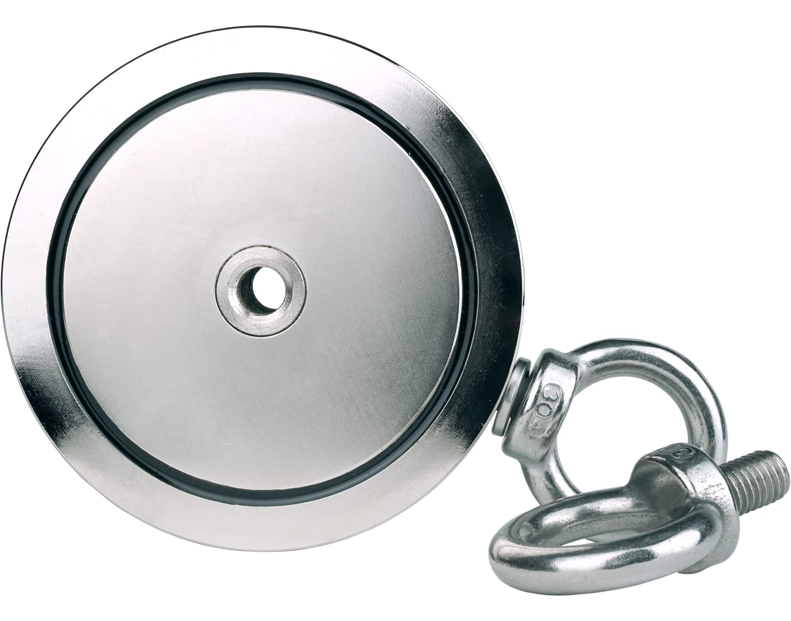 Sensei Kit 500 kg, Magnete a Doppia Faccia al Neodimio N52 con Due Occhielli, Ø11,6 x H3 cm, Corda da Pesca 25 m, Guanti Protettivi + Accessori, Kit di Magneti per la Ricerca e la Pesca