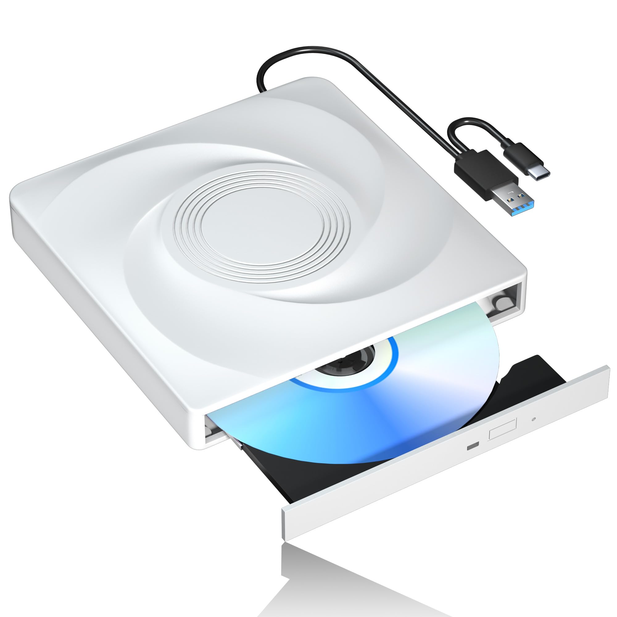 Wbacon External CD DVD Drive for Laptop CD Burner External DVD Drive CD ROM DVD Player Portable CD