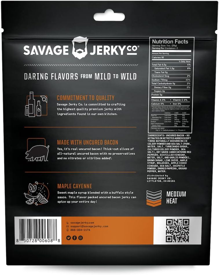 Und Bacon Jerky - Maple Cayenne & Bourbon Glaze