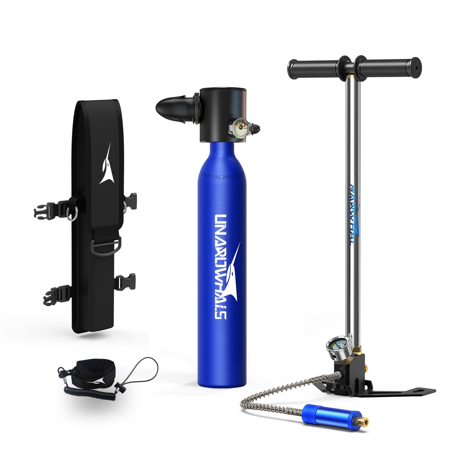 Mini Scuba Tank with Pump, 5-10 Minute Diving Lung Tank, Dot Certified Scuba Diving Tank, Portable Dive Portable Lungs, 0.5l Small Scuba Tank, 3.5Cu Ft Capacity, 3000 Psi Max Pressure