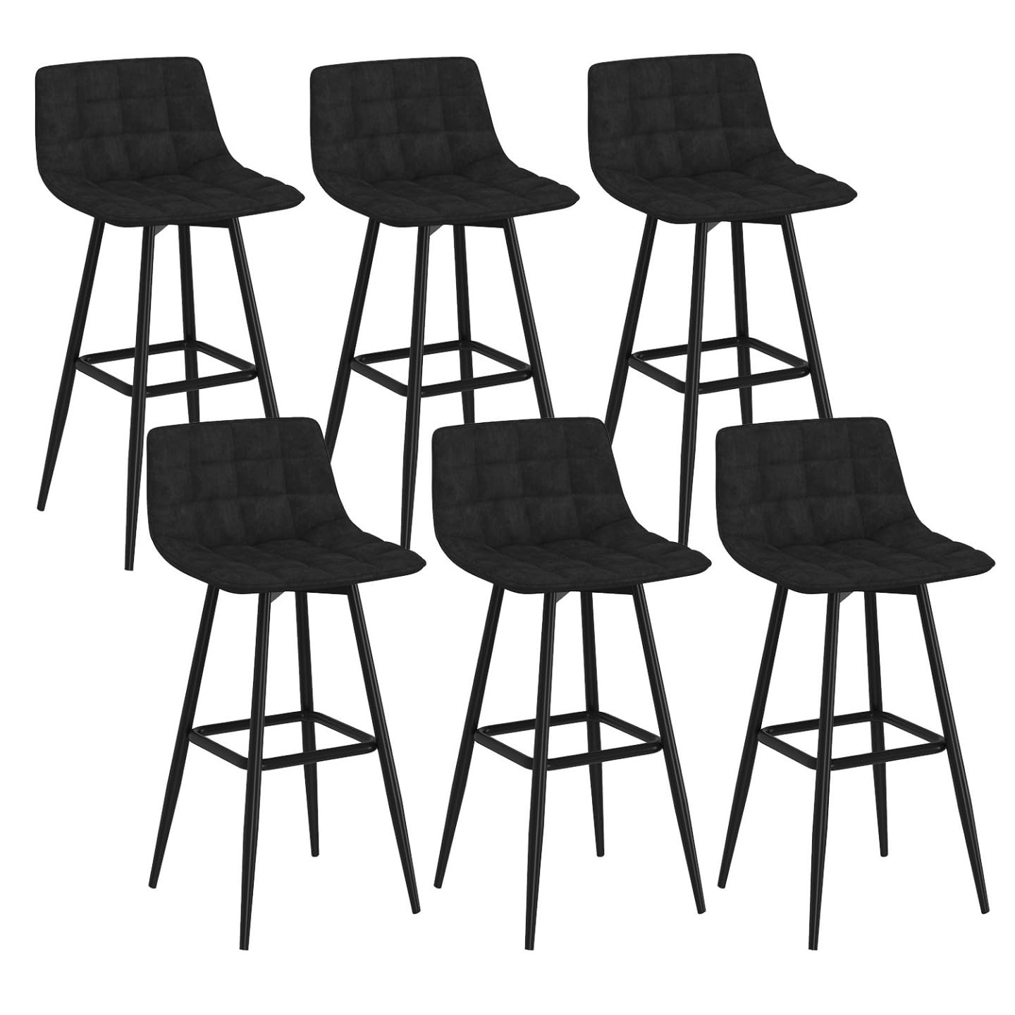 Tabourets de bar Mady en velours noir IDMarket : l'élégance raffinée d'une assise premium