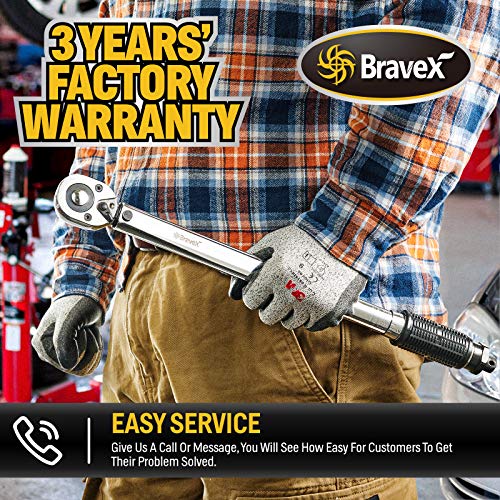 1/2-Inch Torque Wrench Drive, Click Torque Wrench kit for Bikes Car Motorcycle Multitool | Quick-Release Reversible | Non-Slip Grip |10~150 ft./lb, 14~203 Nm