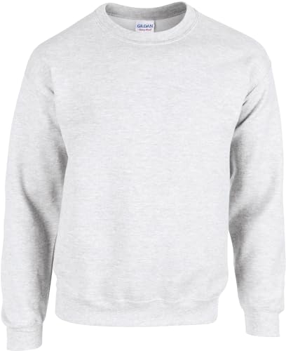 TICTEX Unisex Heavy Blend Crewneck Sweatshirt by Gildan - Herren-Pullover Baumwolle mit Rundhals in vielen Farben - große Größen - Ash, L