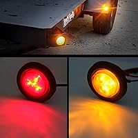 Vista 4 de 10Pcs 2 Inch Round Led Marker Lights, 2 Inch Round Trailer LED Side Marker and Clearance Marker Lights 4 LED Sealed Flush Mount with Rubber Grommets