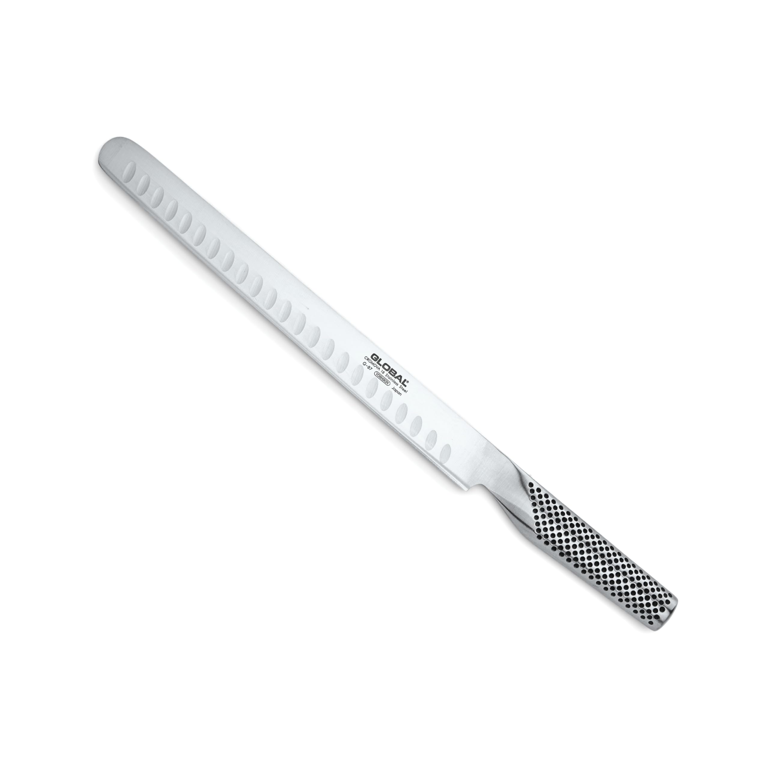 Global G-87 Coltello salmone/prosciutto-Lama 27 cm, alveolato