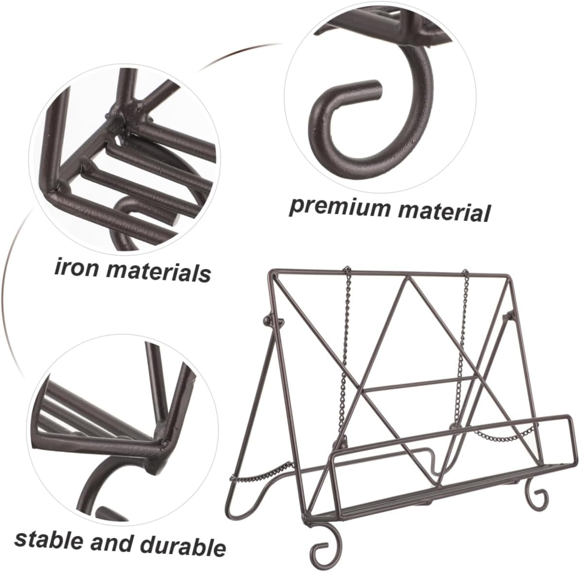 DOITOOL Iron Art Desktop Magazine Rack with Simple Structure for Office and Stand and Newspaper Holder Organizer for Files Albums and Folders Protective and Space-Saving Storage Shelf