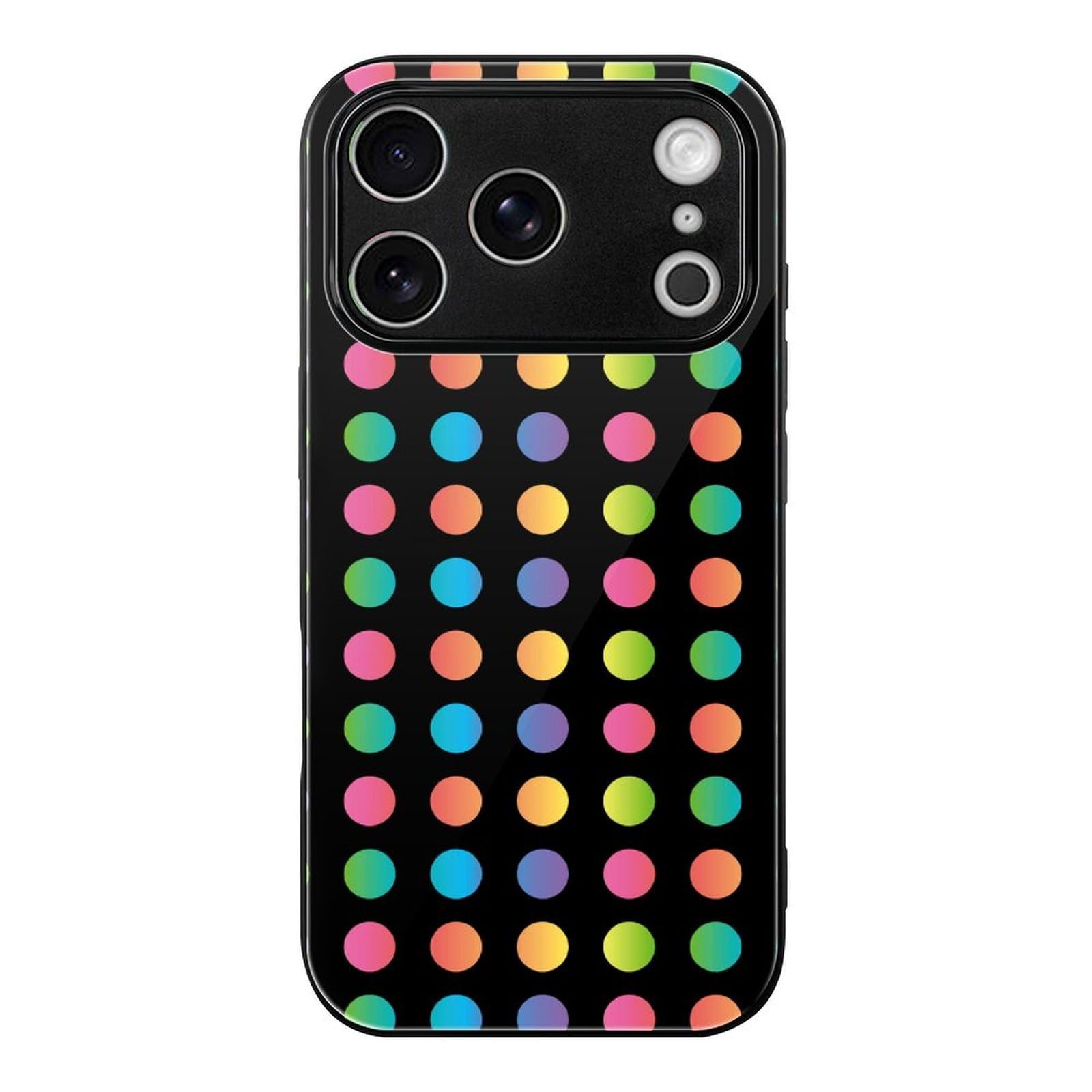 Amazon.co.jp: 水玉柄 ドット カラフル iPhone17Pro用ケース 強化