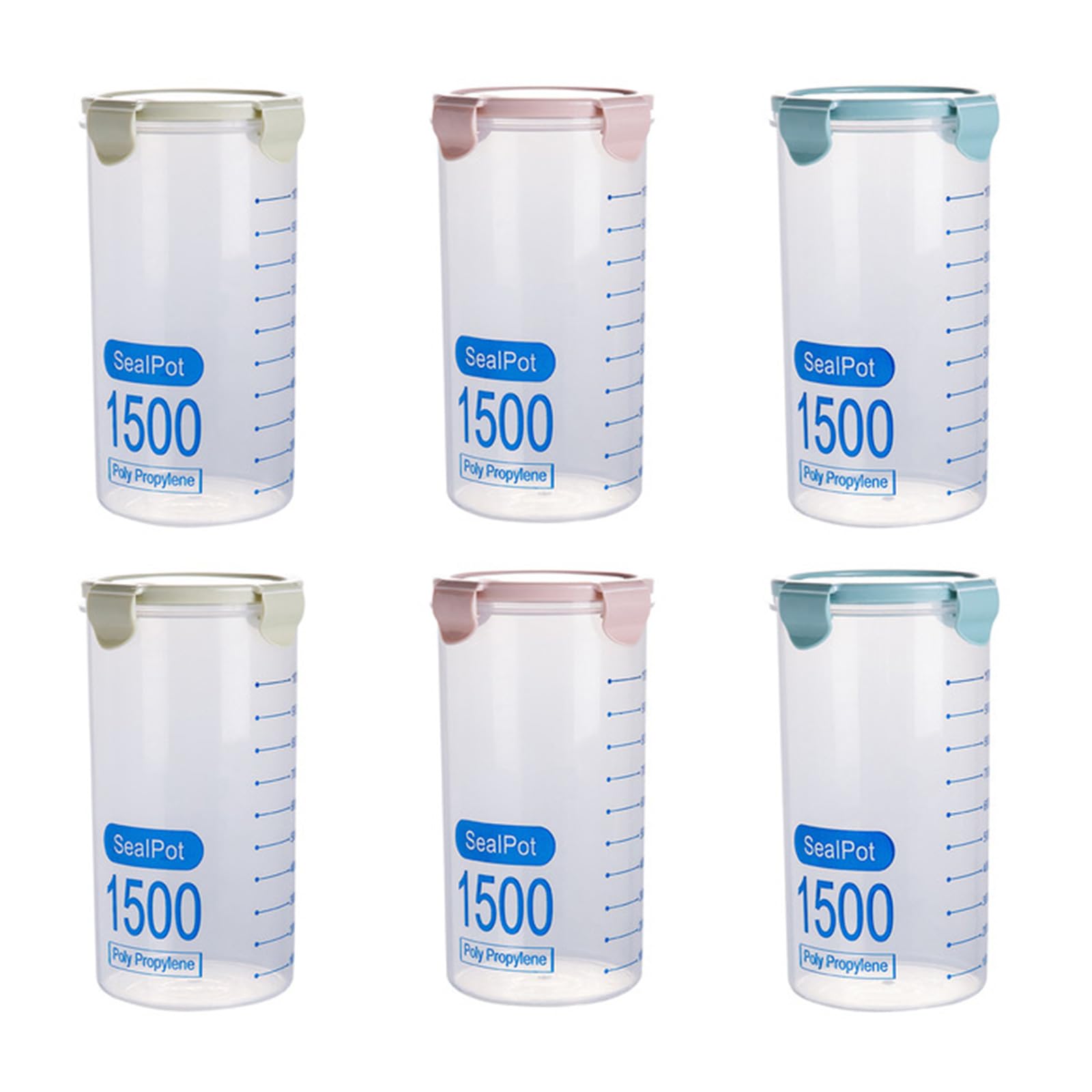 NVOQILIN Clear Sealed Kitchen Containers for Organizing Grains Nut and Baking Ingredients Easy to Clean Dishwasher Safe Sealed Food Storage Containers