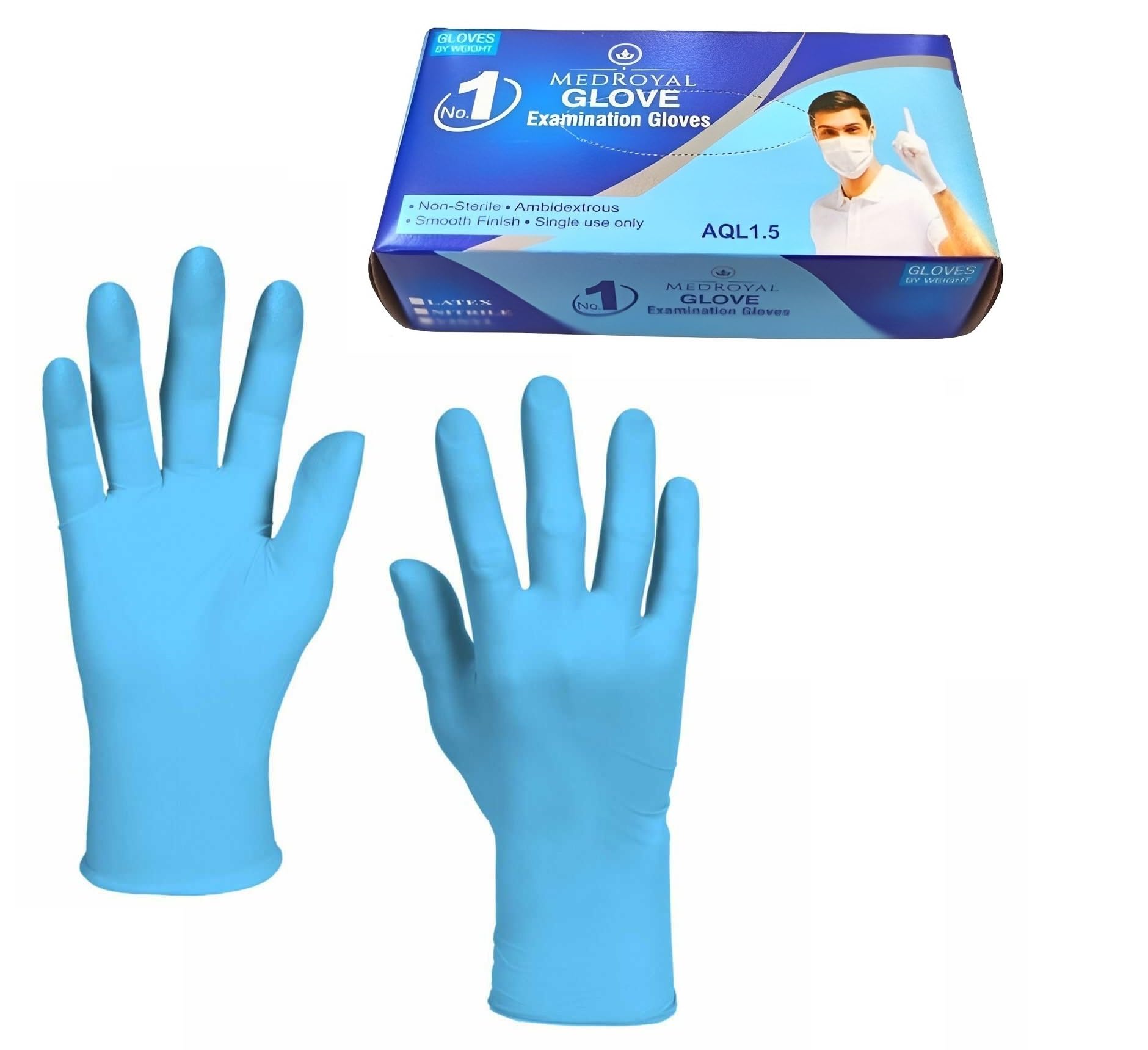 MEDROYAL NO.1 GLOVE Blue Nitrile Gloves (Pack of 100) Disposable Powder Free Examination Hand gloves, Medium Size, Multi Purpose with Superior Durability, Surgical & General Gloves (B0CJMC2S64) Amazon Price History, Amazon Price Tracker