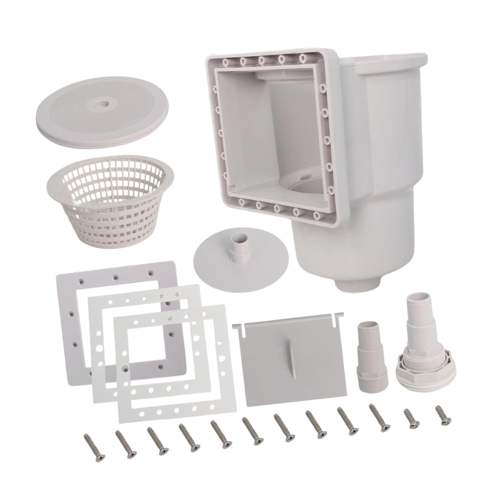 Skimmer de Piscine Ensemble Accessoires Large Ouverture Remplacement Adaptateur Haute Performance Fabriqué en PP Fonctionnement Stable