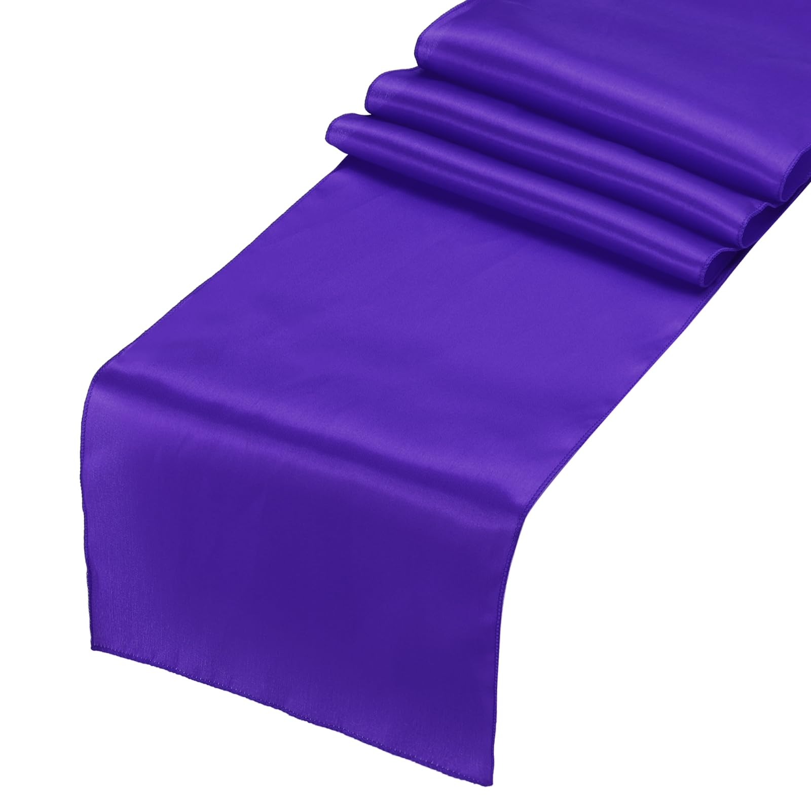 Chemin de table violet décoration de table de fête en satin de soie 12 pièces