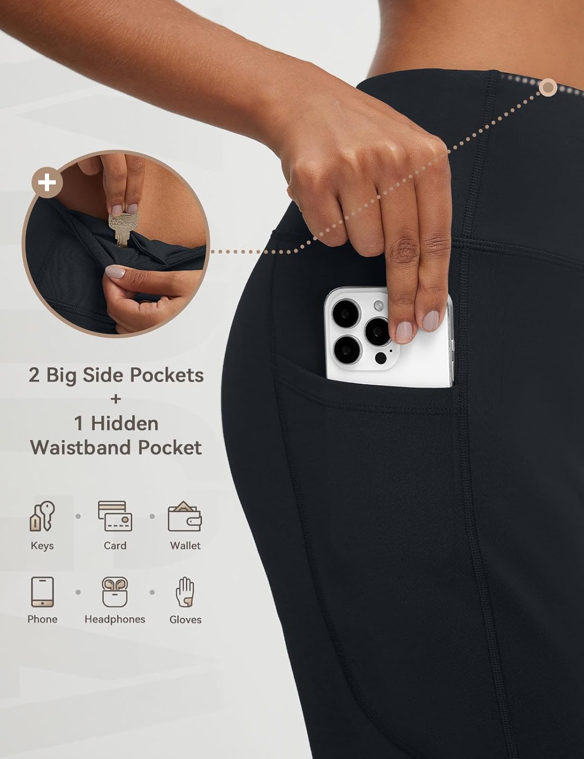 baleaf Womens 25" Yoga Pants Wide Leg Ankle Pant with Pockets High Waist Petite Stretchy Casual Travel - Image 4