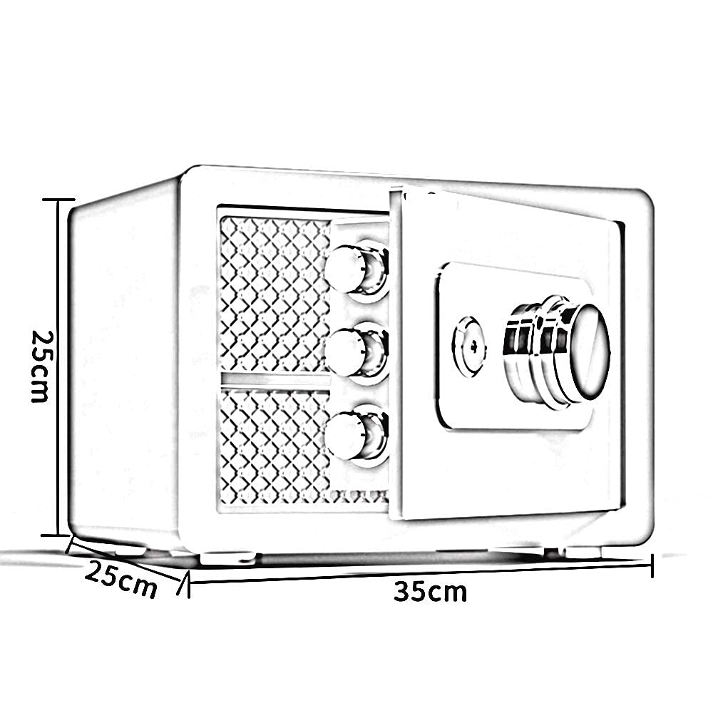 XJBTBA Cajas Fuertes Caja Fuerte Mecánica Totalmente De Acero, Manual 25 Cm Antirrobo Invisible Contraseña Oficina Mesita De Noche Cerradura con Llave Depósito Dorado para Efectivo/Documentos/Joyería