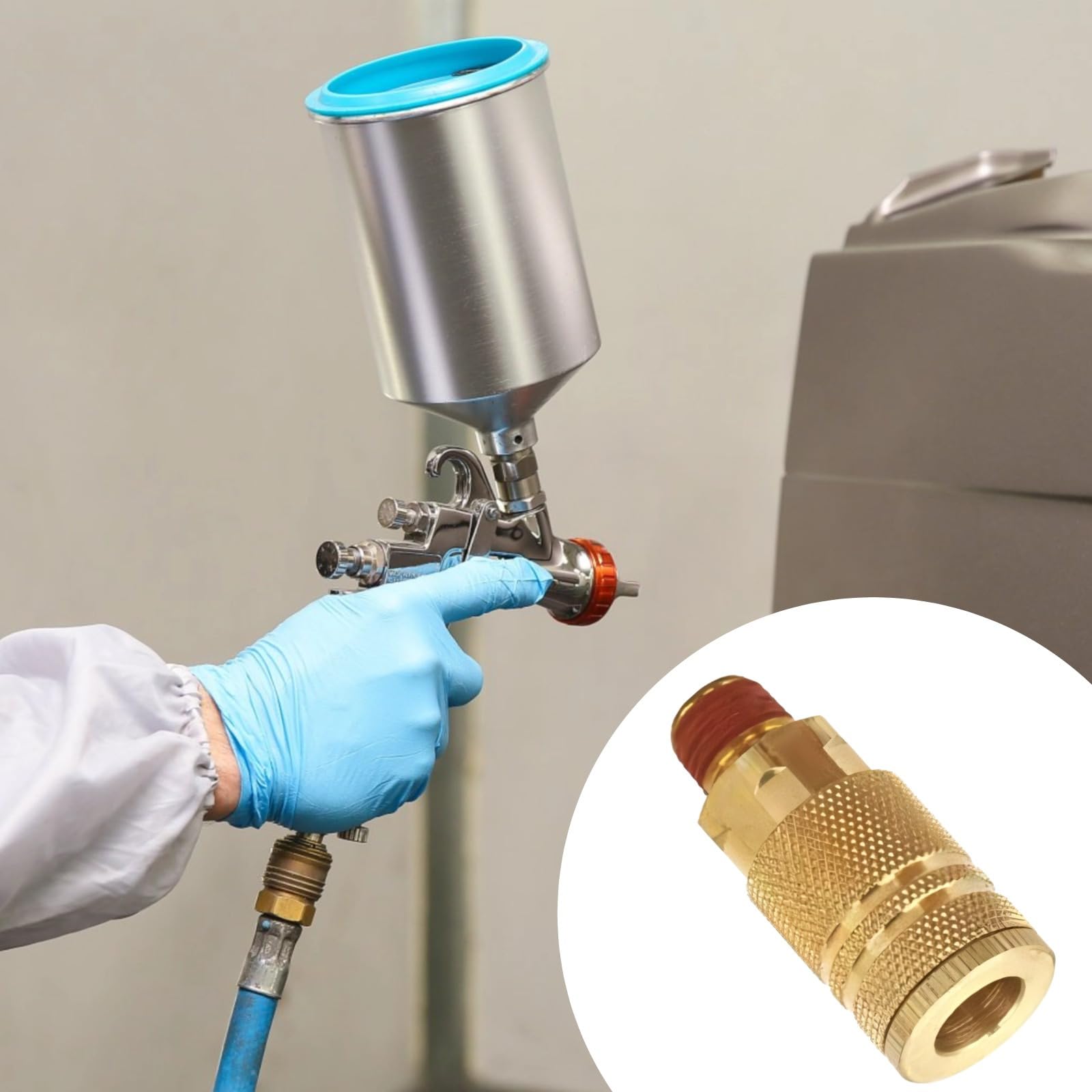 Raccordi per tubi dell'aria da 1/4 di pollice, dodici pezzi, raccordi Npt a connessione rapida per utensili pneumatici, metallo placcato rame, guarnizioni in gomma, design con impugnatura antiscivolo