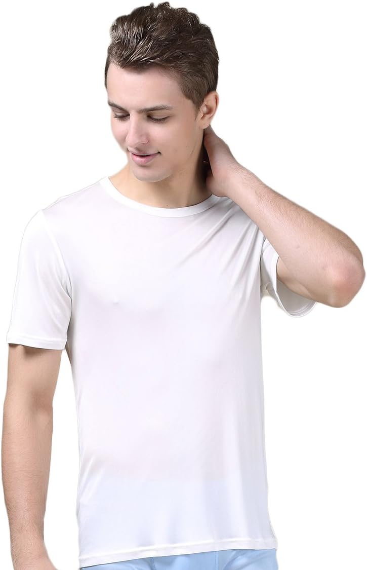 CLC Men's Mulberry Silk Camisole T-Shirt Tank Tops Knit Fabric