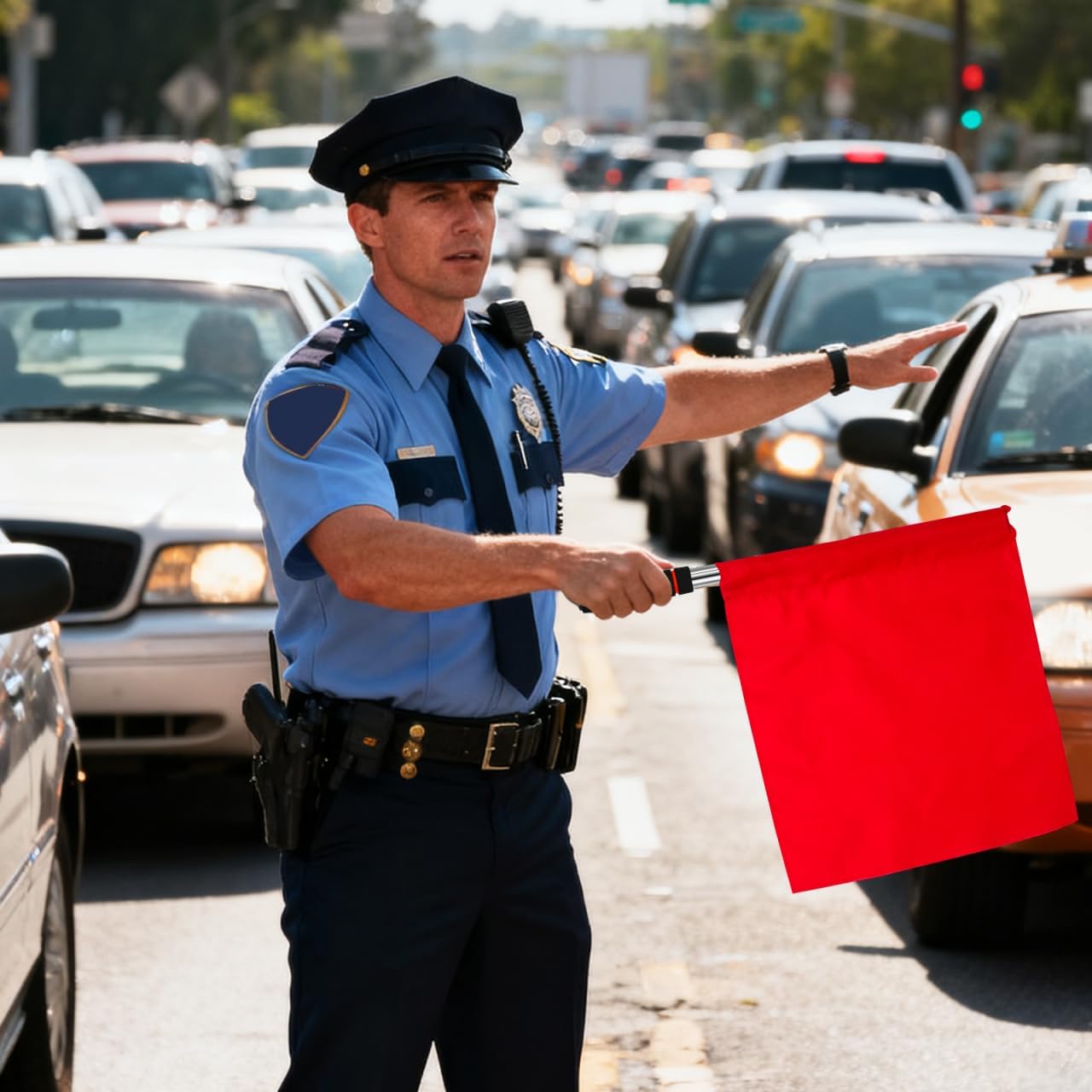 GANAZONO 2Pcs Referee Flag Stainless Steel Hand Flag Red Sponge Handle Special Patrol Linesman Performance Official for Sports Events Soccer Volleyball Football Track - Image 9