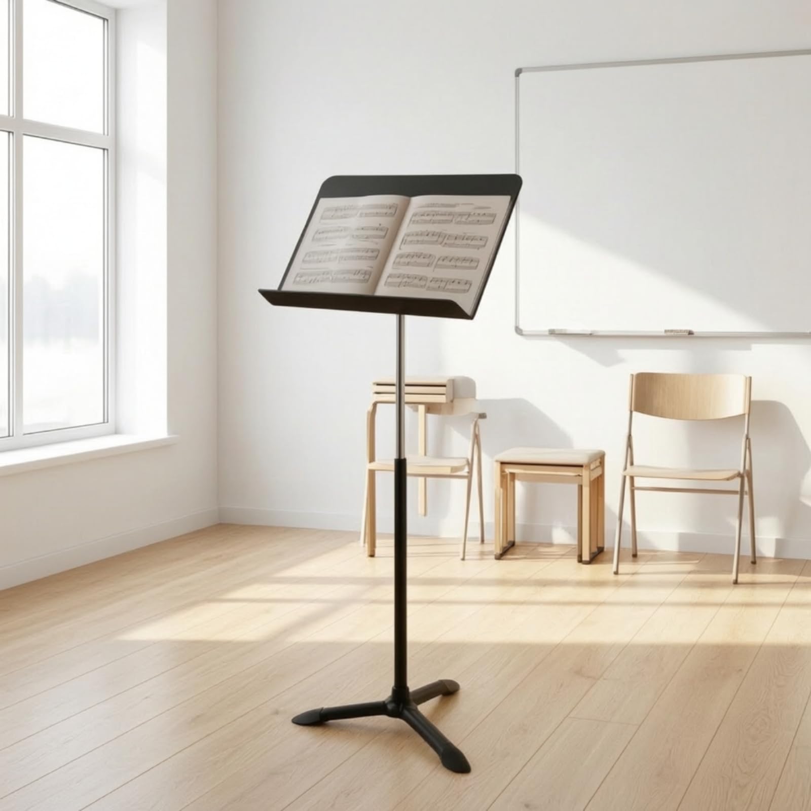 Atril Partituras Plegable Atril Música Estable Soporte para Músicos, Ensayos, Establecimientos Educativos, Altura 980-1520 Mm, Capa Única