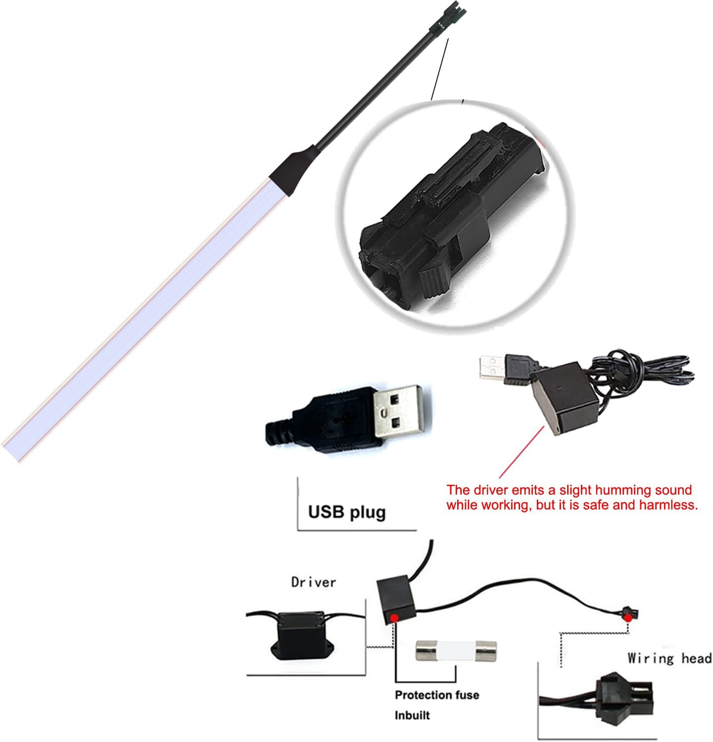 ELテープ、USB 5V電源、0.68インチ幅の常時ライトストリップ、DIYの様々なホリデーパーティーに適しています(グリーン、2m