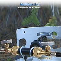 Vista 7 de ATKKE Manguera de extensión de antorcha de propano de 4 pies con válvula de cierre para poste de árbol de propano de distribución de árboles
