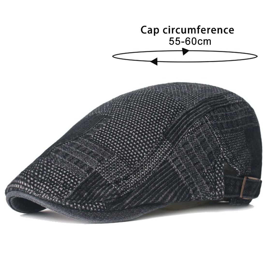 JNKET Men Women Newsboy Cap Denim Flat Cap Ivy Gatsby Cabbie Driving Hat (US, Alpha, One Size, Medium, Light Blue)