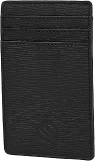 Minimalist Leather Wallets Slim Credit Card Holders for Men and Women RFID Blocking Credit Card and Cash Holders Travel Card Holder Black Color Wallets