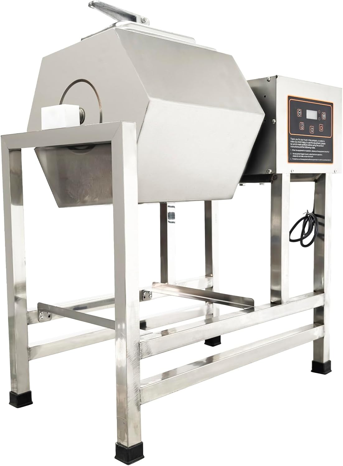 TECHTONGDA Tumbler Marinator for Meat Vegetable, 45L Food Marinating Machine, Meat Curing Equipment Rolling Kneading Machine with Automatic Bidirectional Rotation, Marinating Capacity 25kg