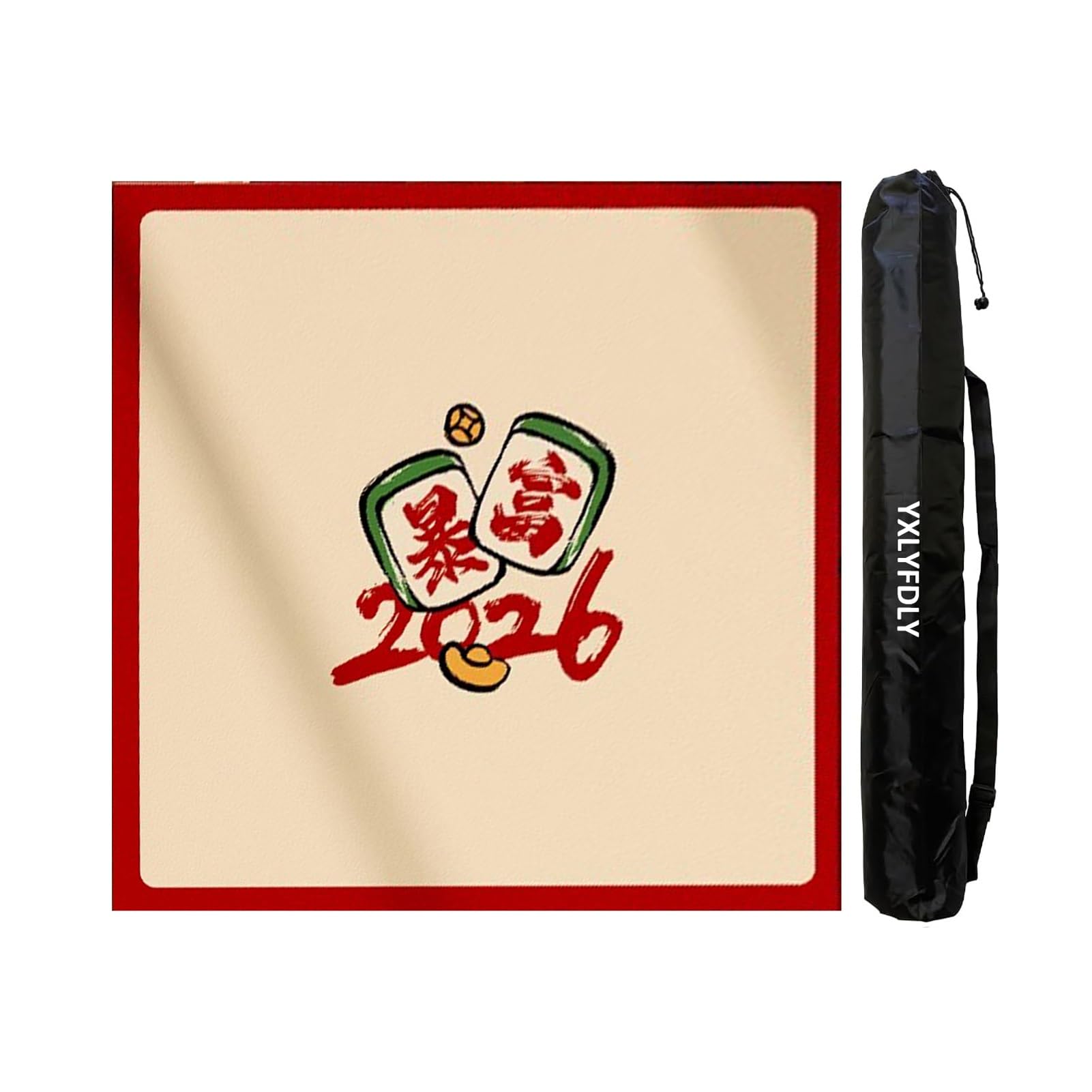Miękka mata mahjong, antypoślizgowa i redukcja hałasu, obrus mahjong z torbą do przenoszenia, mata do gry w pokera, karty, gry planszowe, płytki (120 cm)