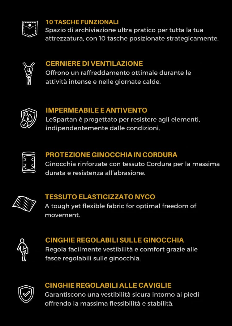 MEIION Le Spartan | Pantaloni Tattici Pantaloni Tattici Ultra-Robusti per Uomini - Pantaloni da Lavoro all-Weather Leggeri con Molte Tasche per attività all'Aperto, Escursionismo, Senza Cintura