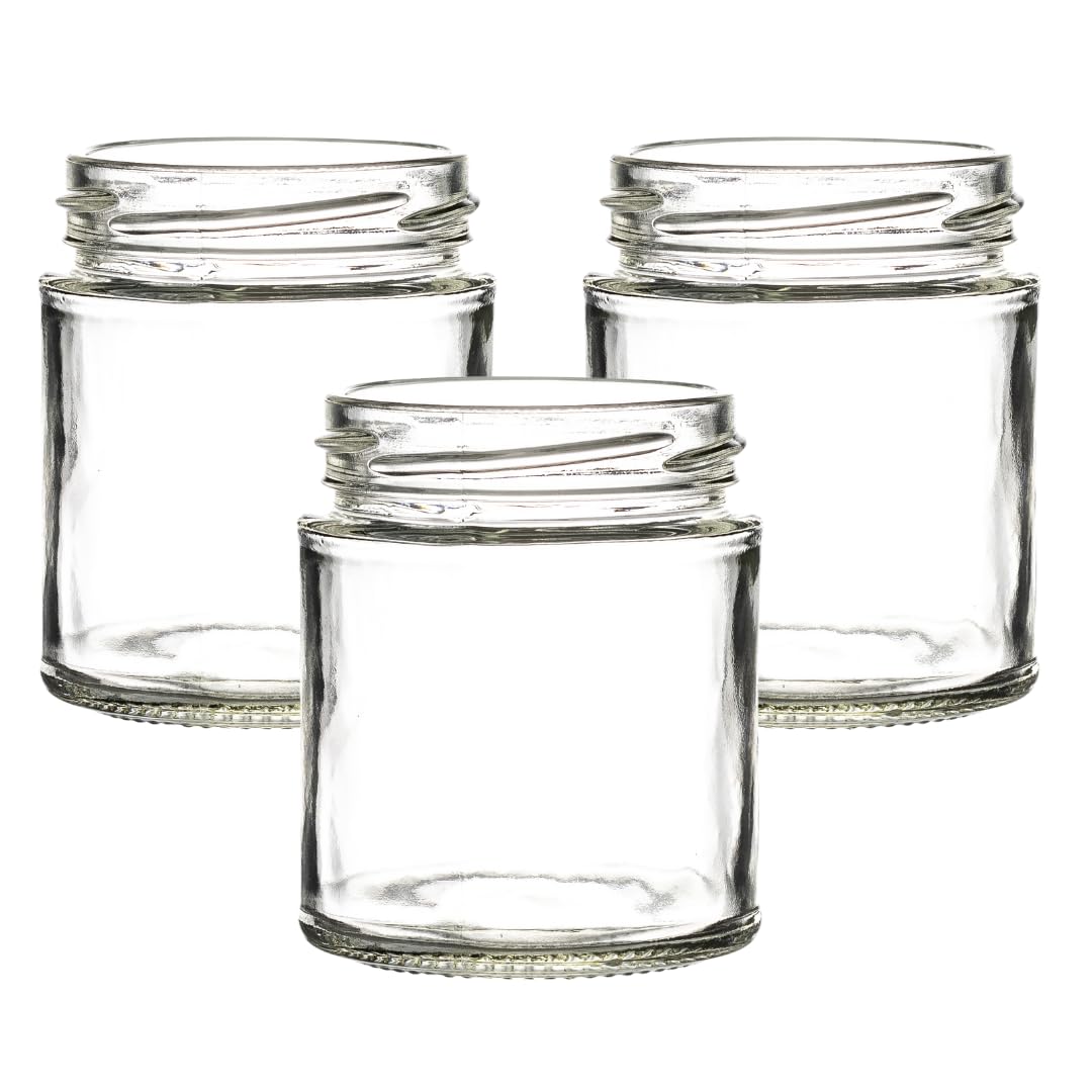 Jars And Bottles Gold Set Of 24 X 190Ml 8Oz Jam Jars Including Twist Off Caps | Glass Jars | Preserve & Chutney Jars