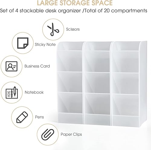 Miniatura 4 de MaxGear Organizadores de bolígrafos 4 unidades organizador de lápices para almacenamiento de escritorio organizador de escritorio para oficina