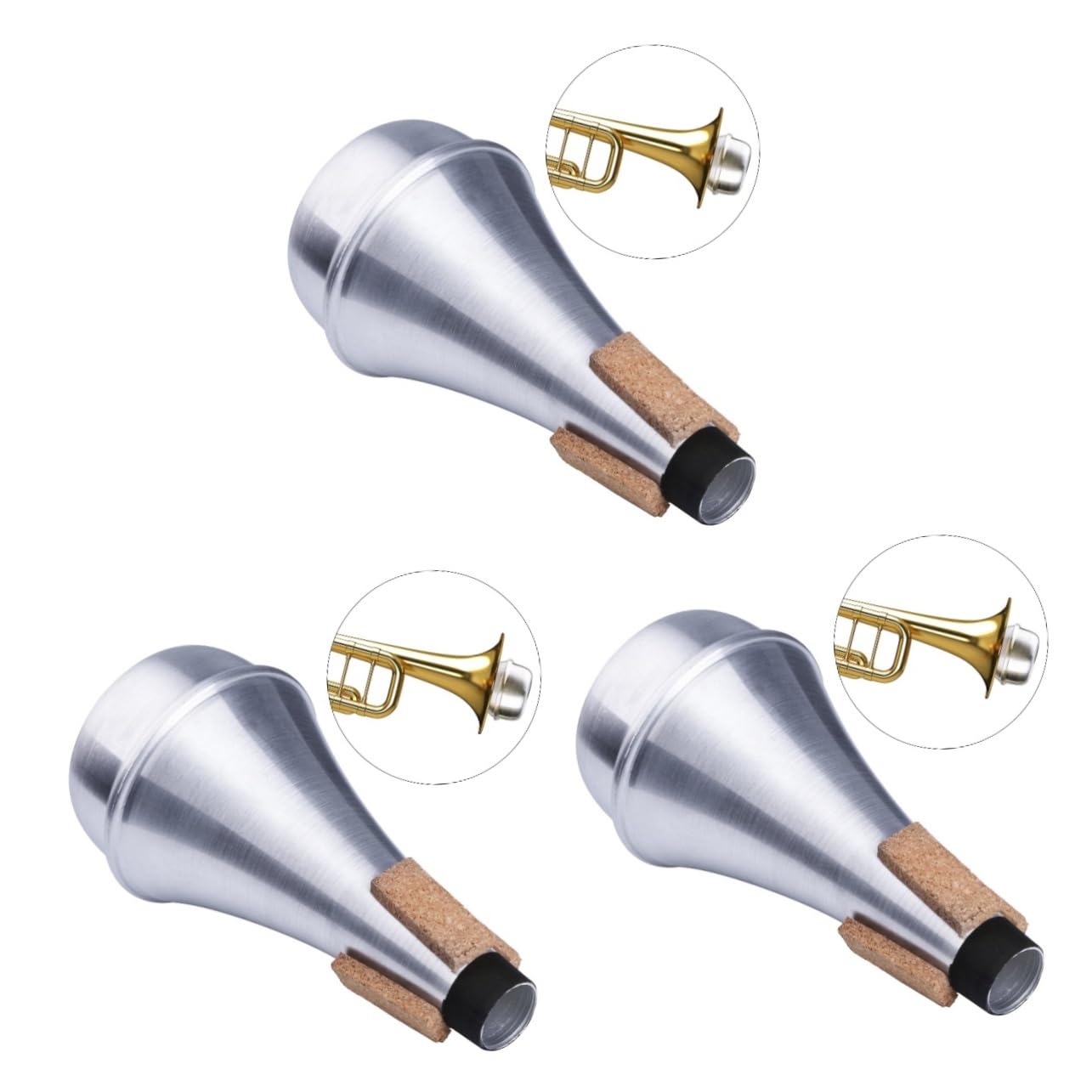 SUPVOX Tromba Muta Con Silenziatore Da Pratica 3 Pezzi