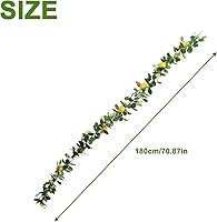 Vista 7 de Asodomo Guirnalda artificial de limón de 6 pies para primavera y verano con limones y flores, guirnalda de frutas sintéticas para cocina, mesa