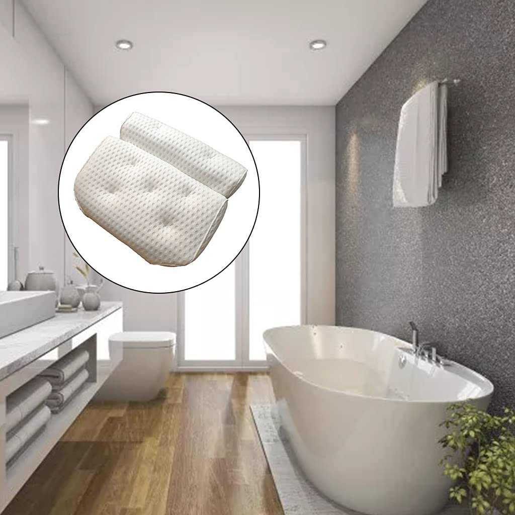 Cuscino da bagno ad aria per poggiatesta e collo con ventosa