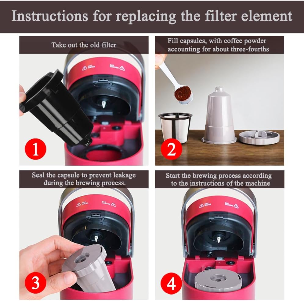 for Keurig My K-Cup Reusable Coffee Filter, Brew Coffee or Tea, Fits B30 B40 B50 B60 B70 Series with Sustainable Coffee Accessories, Gray 3 Pack - Image 3