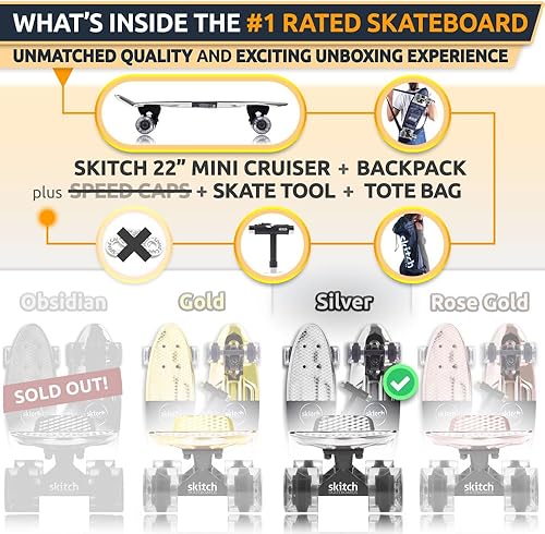 Miniatura 2 de SKITCH Skateboards for Kids, Teens and Adults  Premium Skateboard Gift Set for Beginners and Pros Complete with Mini Cruiser Board + Skateboard