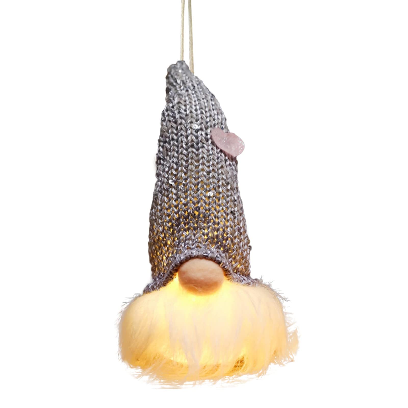 Christmas Glow Gnome Pendant Christmas Classic Character Pendant Christmas Tree and Car Decoration Creative Xmas Gift Crystal Mountain Skiing Ornament (A, One Size)