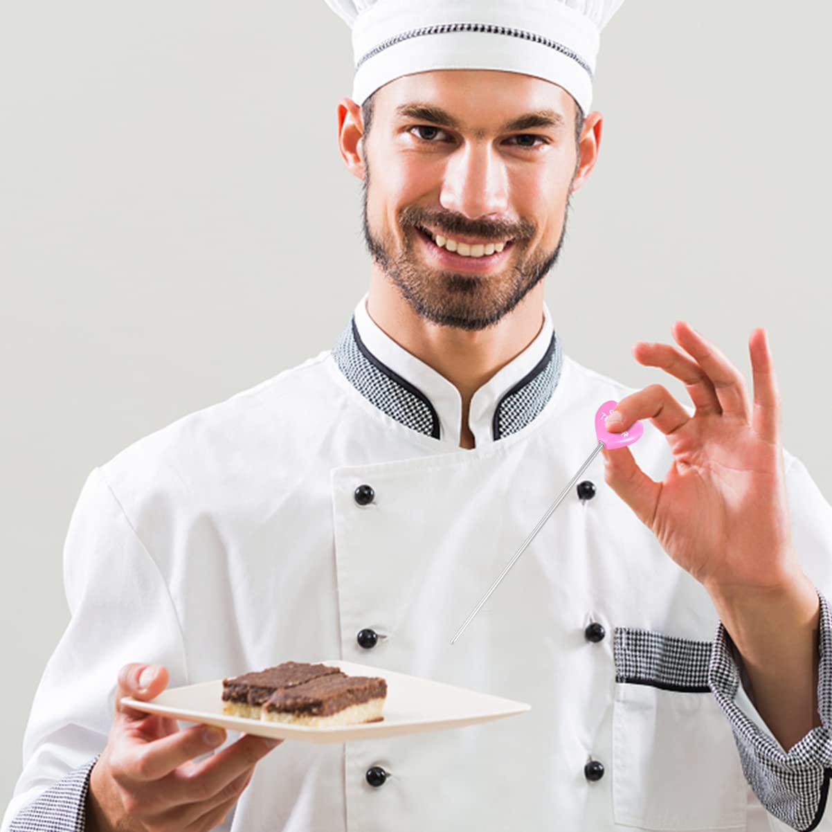 Hemoton 4pcs Stainless Steel Cake Tester Heart Pattern Baking Test Needle Tool for Muffins Bread and Cakes Easy to Use Design for Baking Enthusiasts