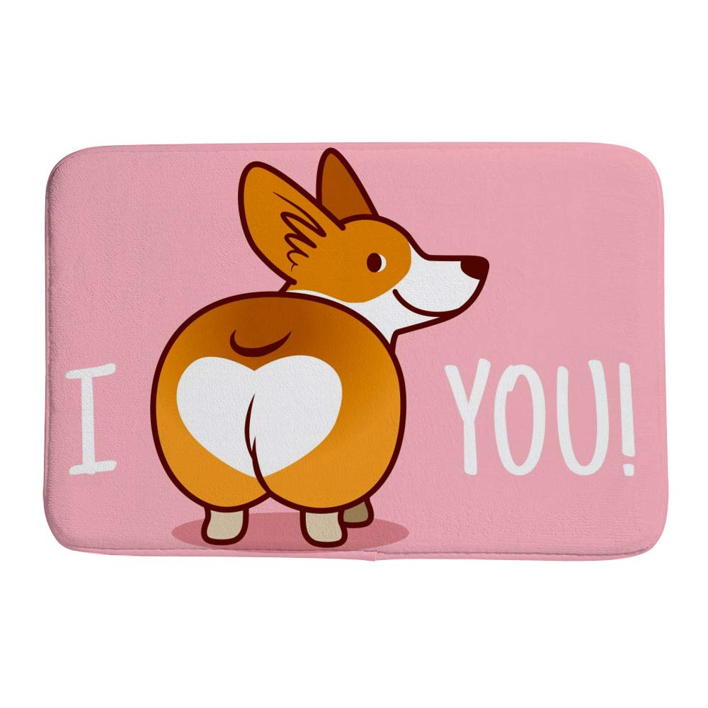Tapis de bain absorbant Corgidouche lavable en machine et antidérapant