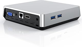 Fanless Mini PC Intel Atom Z8350 Processor,Mini Desktop PC Windows 10 Pro,8GB LDDR3 128GB EMMC,Mini Computer Support Dual Display/4K HD/2.4G+5G Dual-Band WiFi for Business Home Theater